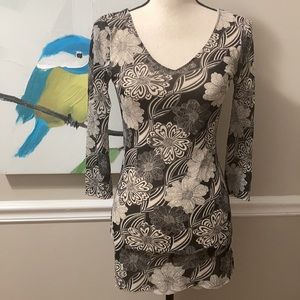 CAbi 968 Bali Free Spirit mesh floral top, M
